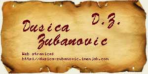 Dušica Zubanović vizit kartica